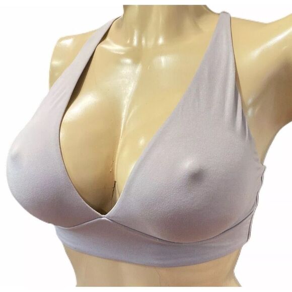 Victorias Secret Supersoft Unlined plunge Wire free Bralette Bra Gray 38C New - Picture 9 of 11